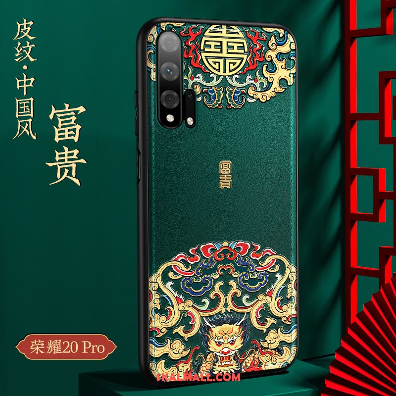 Honor 20 Pro Skal Personlighet Kinesisk Stil Läder Silikon Mobil Telefon Till Salu