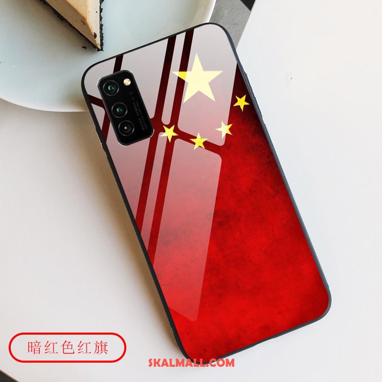 Honor View30 Pro Skal Skydd Glas Mobil Telefon Kinesisk Stil Röd På Rea