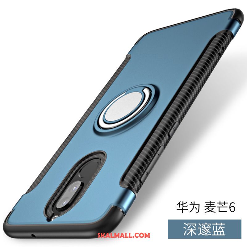 Huawei Mate 10 Lite Skal All Inclusive Blå Mobil Telefon Ring Magnetic Billig