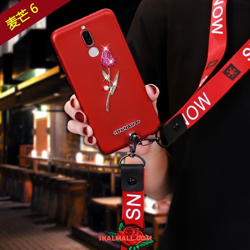 Huawei Mate 10 Lite Skal Mobil Telefon Röd Hängsmycken Mjuk All Inclusive Rea