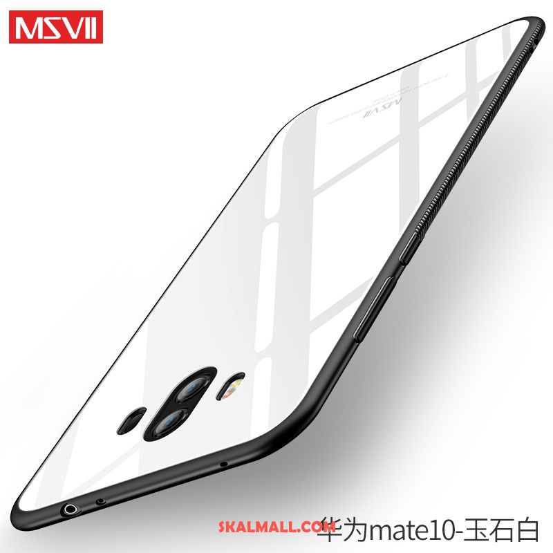 Huawei Mate 10 Skal Glas Vit Bakre Omslag Enkel Mobil Telefon Online