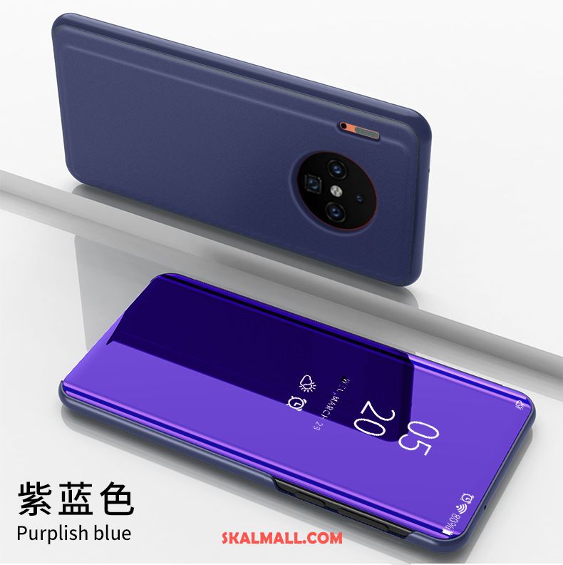 Huawei Mate 30 Pro Skal Mobil Telefon Kreativa Skydd Blå Läderfodral Online