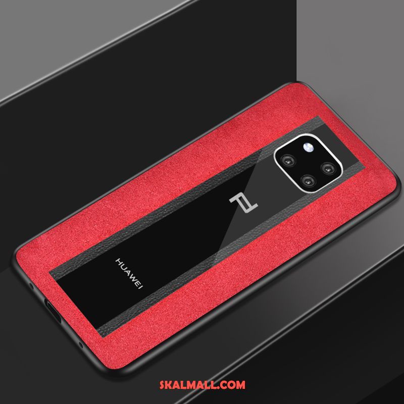 Huawei Mate 30 Rs Skal Fallskydd Sämskskinn Röd Mobil Telefon Glas Billigt