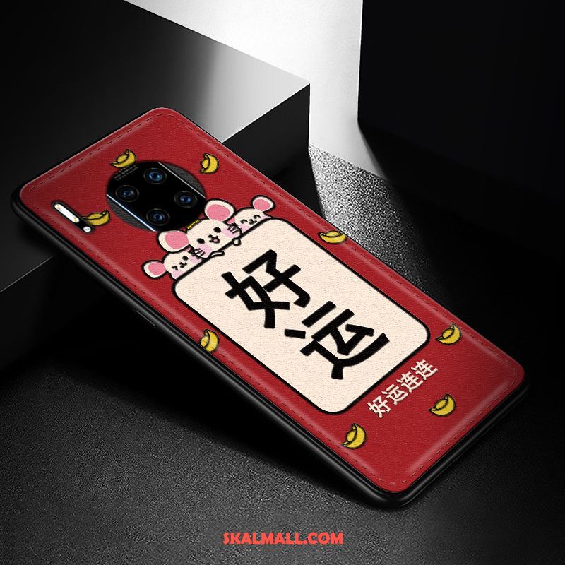 Huawei Mate 30 Rs Skal Mobil Telefon Läder Mönster Net Red Råtta Billigt