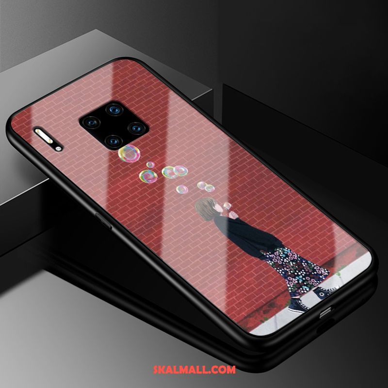 Huawei Mate 30 Rs Skal Mobil Telefon Röd Glas Skydd På Rea
