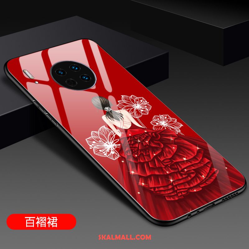 Huawei Mate 30 Skal Glas Ring Tecknat Mobil Telefon Net Red Billig