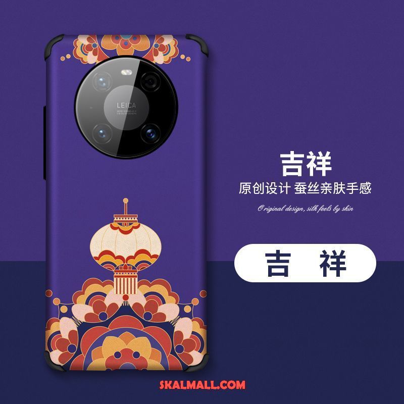 Huawei Mate 40 Pro Skal Trend Mobil Telefon Blå Kinesisk Stil All Inclusive Rea