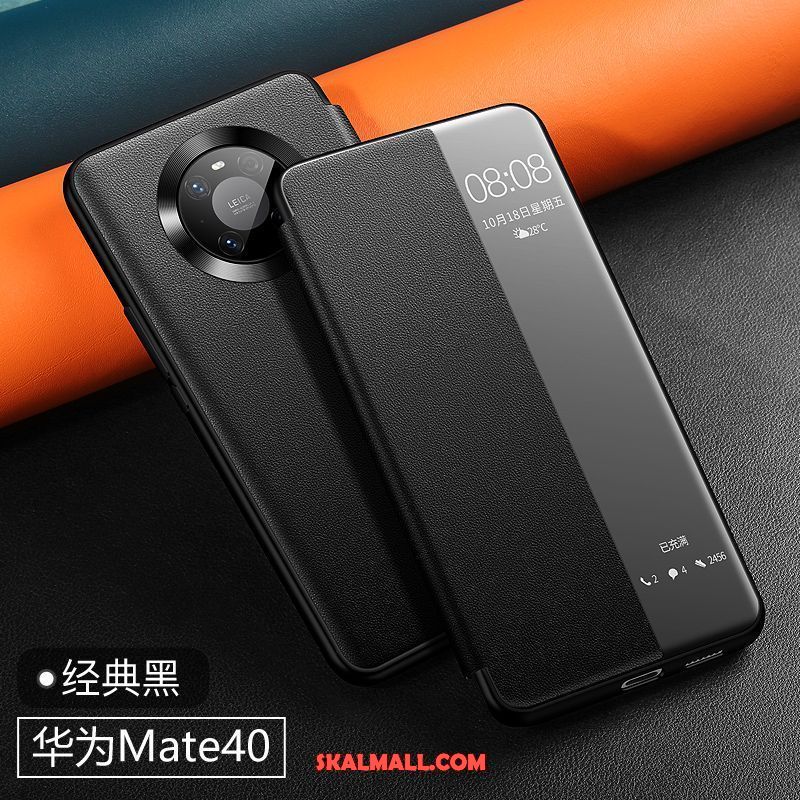 Huawei Mate 40 Skal Läderfodral Ny Fallskydd Äkta Läder Mobil Telefon Rea