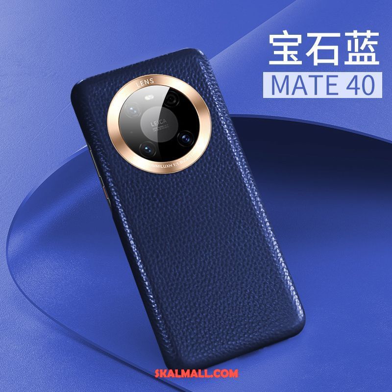 Huawei Mate 40 Skal Läderfodral Ny Äkta Läder Röd Fallskydd Rabatt