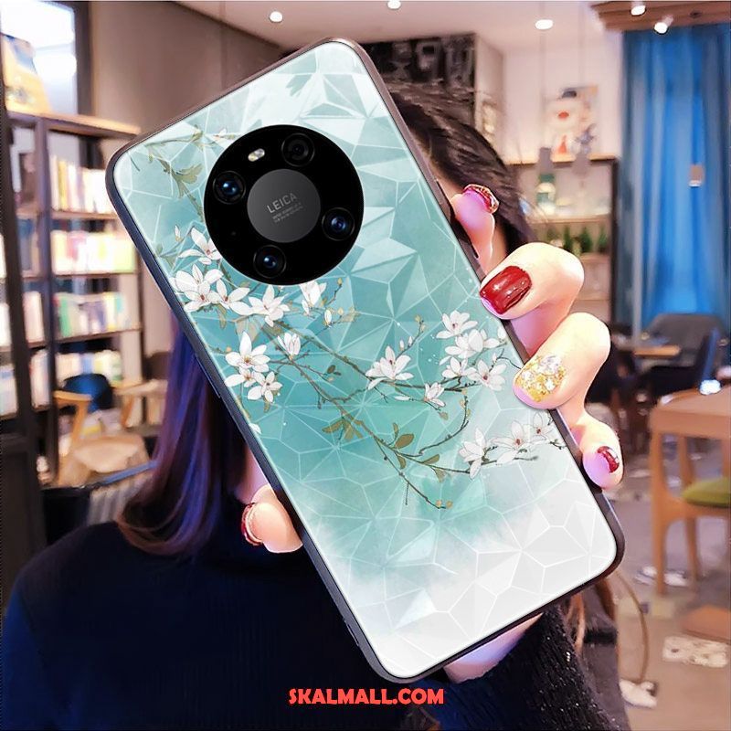 Huawei Mate 40 Skal Mobil Telefon Kinesisk Stil Enkel Konst Blå Till Salu