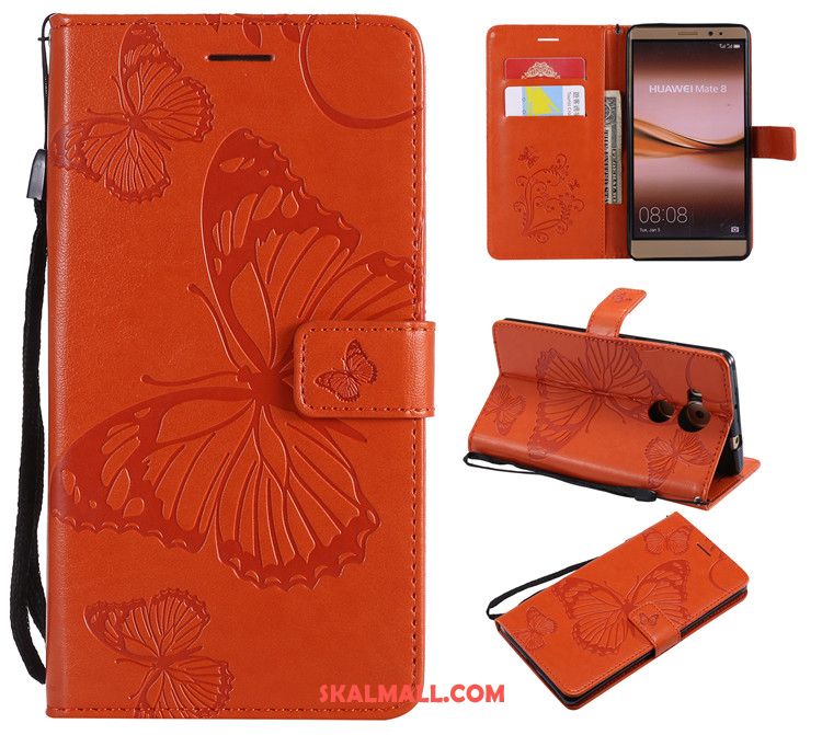 Huawei Mate 8 Skal Mobil Telefon Clamshell Läderfodral Gul Silikon Online
