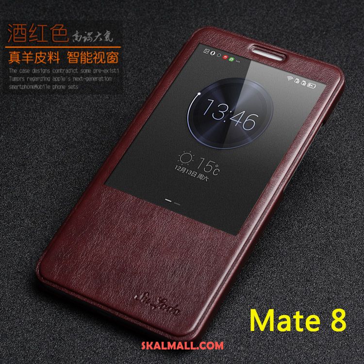 Huawei Mate 8 Skal Äkta Läder Skydd Mobil Telefon Slim Svart Fodral Köpa