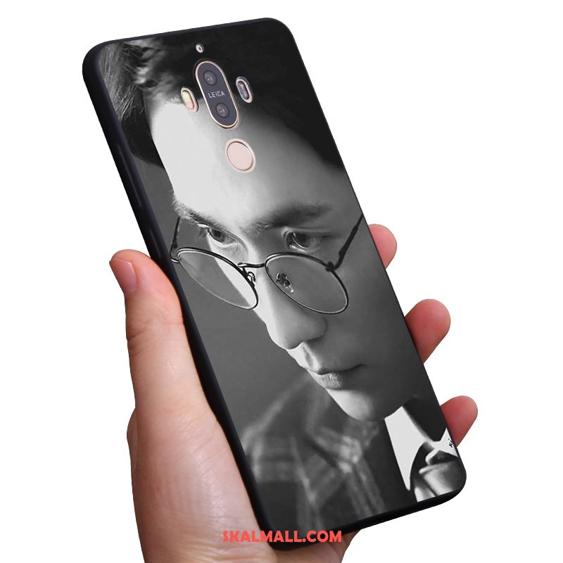 Huawei Mate 9 Skal Grå Kinesisk Drake Silikon Nubuck Mjuk Fodral Billigt
