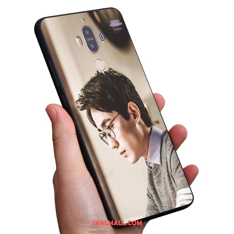 Huawei Mate 9 Skal Grå Kinesisk Drake Silikon Nubuck Mjuk Fodral Billigt