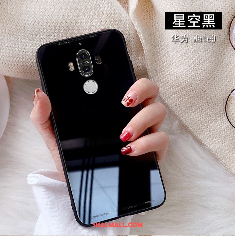 Huawei Mate 9 Skal Mobil Telefon Trend Glas Skydd Solid Färg Billigt
