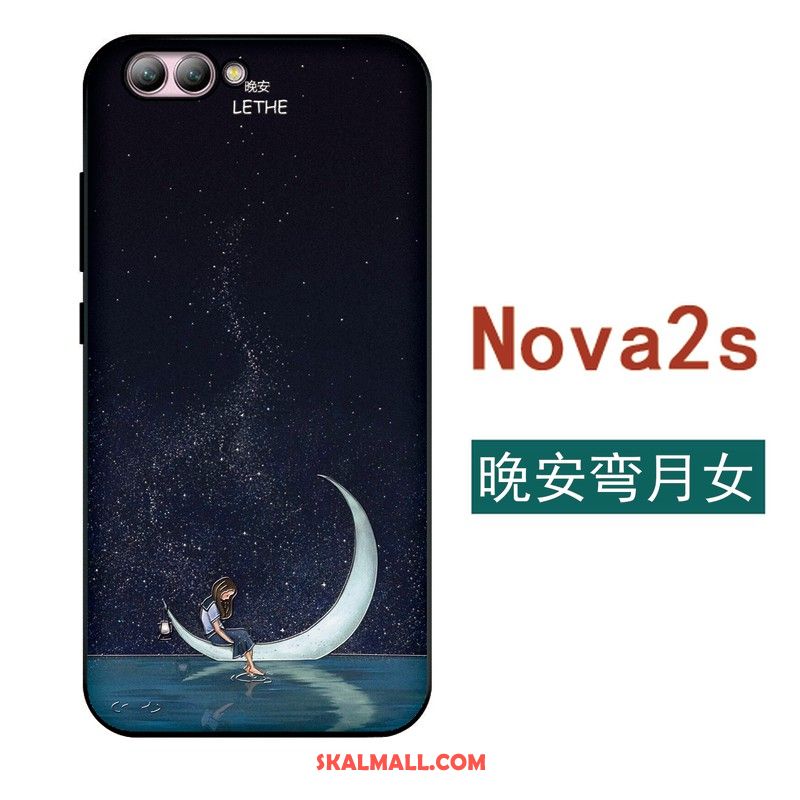 Huawei Nova 2s Skal Blå Par Mobil Telefon Enkel Nubuck Rea