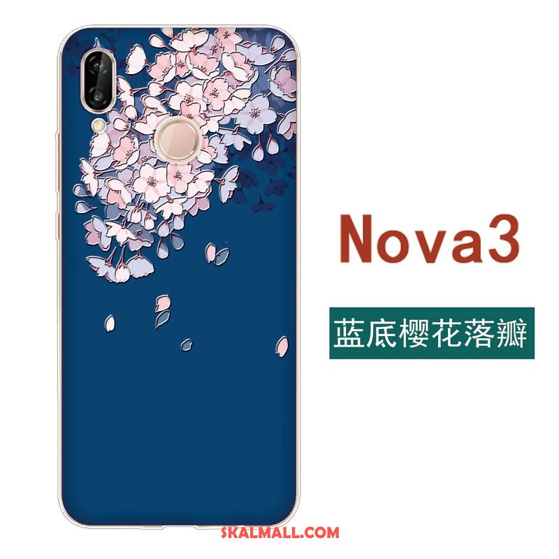Huawei Nova 3 Skal Blommor Kreativa Silikon Kyla Fallskydd Rea