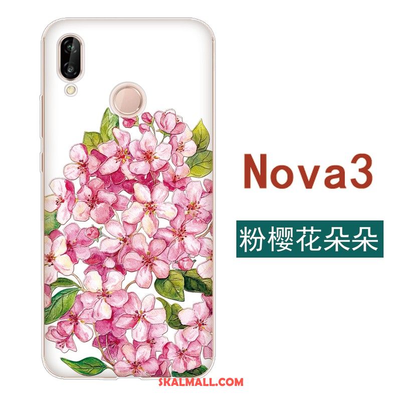 Huawei Nova 3 Skal Blommor Kreativa Silikon Kyla Fallskydd Rea