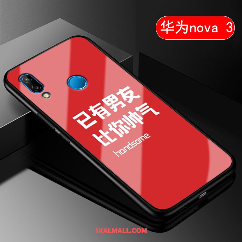 Huawei Nova 3 Skal Skydd Fallskydd Kinesisk Stil Glas Hård Rea