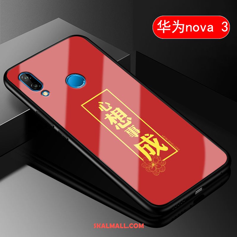 Huawei Nova 3 Skal Skydd Fallskydd Kinesisk Stil Glas Hård Rea