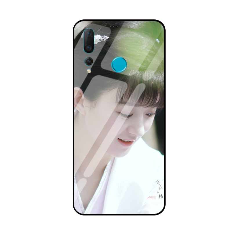Huawei P Smart+ 2019 Skal Blå Mobil Telefon Fallskydd Spegel Härdat Glas Till Salu