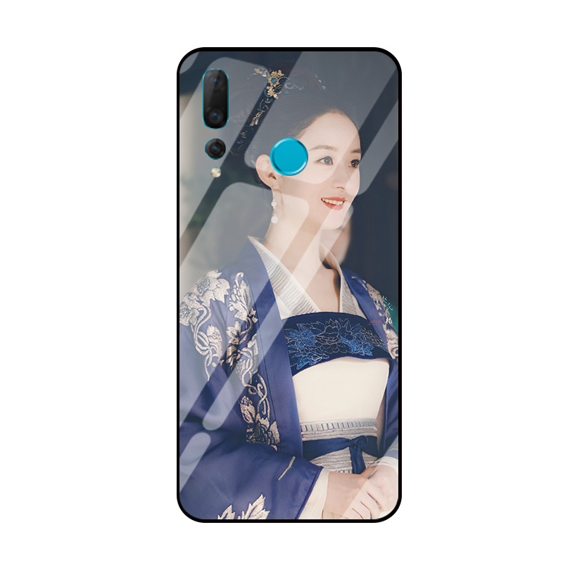 Huawei P Smart+ 2019 Skal Blå Mobil Telefon Fallskydd Spegel Härdat Glas Till Salu