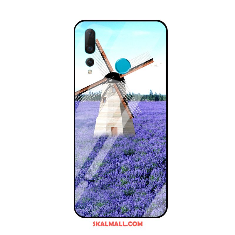 Huawei P Smart+ 2019 Skal Fallskydd Purpur Landskap Spegel Mobil Telefon Billigt