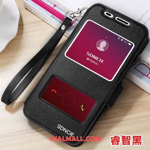 Huawei P Smart Skal Röd Skydd Läderfodral Mobil Telefon Fallskydd Fodral Online