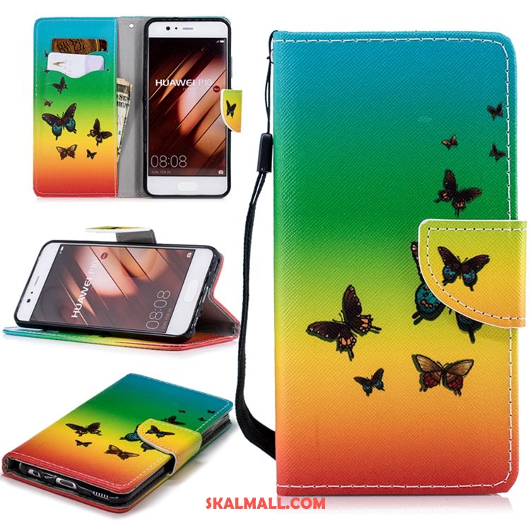 Huawei P10 Lite Skal Läderfodral Purpur Täcka Trend Mobil Telefon Billig