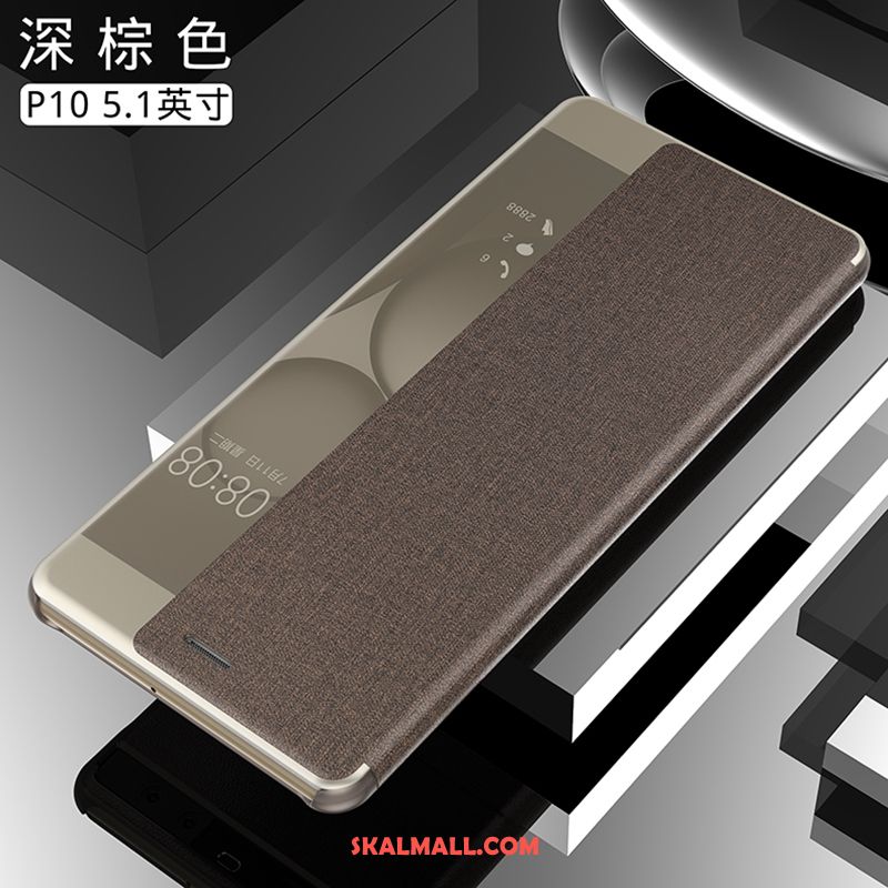 Huawei P10 Skal Fallskydd Läderfodral Rosa Guld Mobil Telefon Täcka Rea