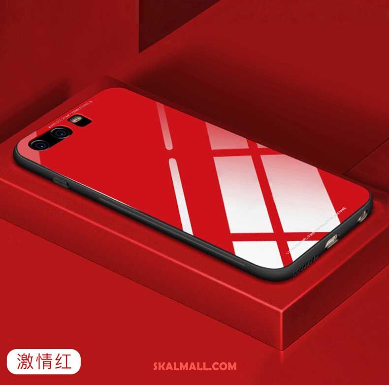 Huawei P10 Skal Pu Svart Vit Mobil Telefon Glas Rea