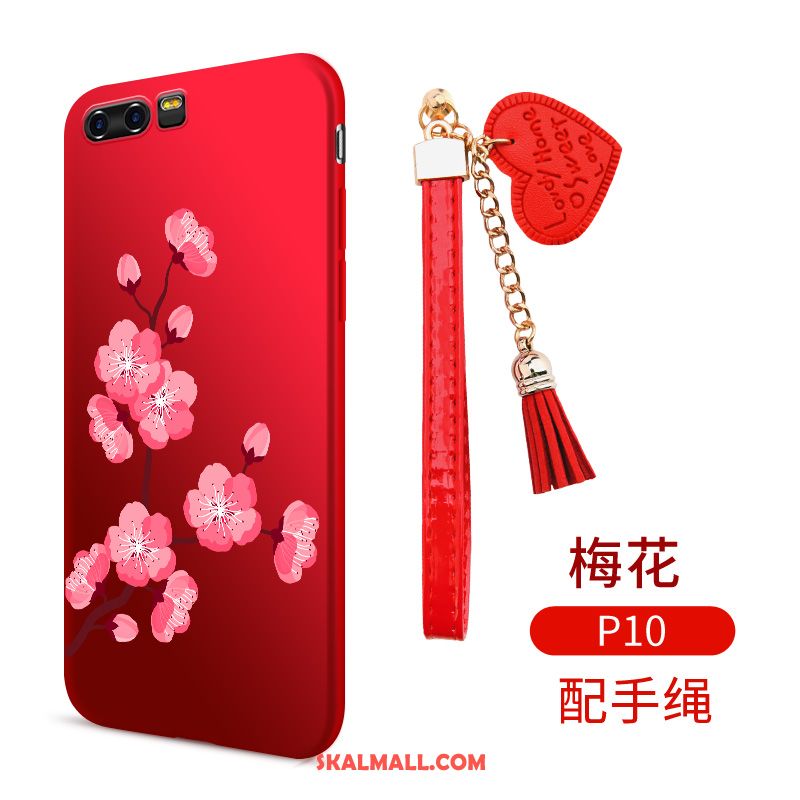 Huawei P10 Skal Skydd Mobil Telefon Röd Silikon Billig