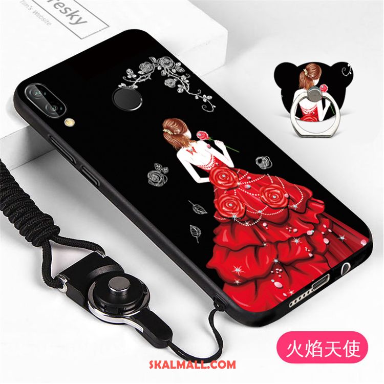 Huawei P20 Lite Skal Hängsmycken Mobil Telefon Fallskydd Svart Personlighet Rea
