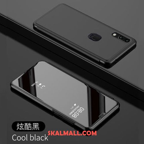 Huawei P20 Lite Skal Täcka Mobil Telefon Silver Spegel Läderfodral Butik