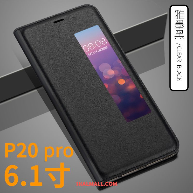 Huawei P20 Pro Skal Mobil Telefon Läderfodral Skydd Personlighet Dvala På Rea
