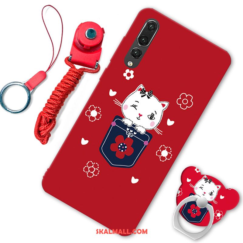 Huawei P20 Pro Skal Röd Mobil Telefon Skydd Kreativa Nubuck Fodral Rea