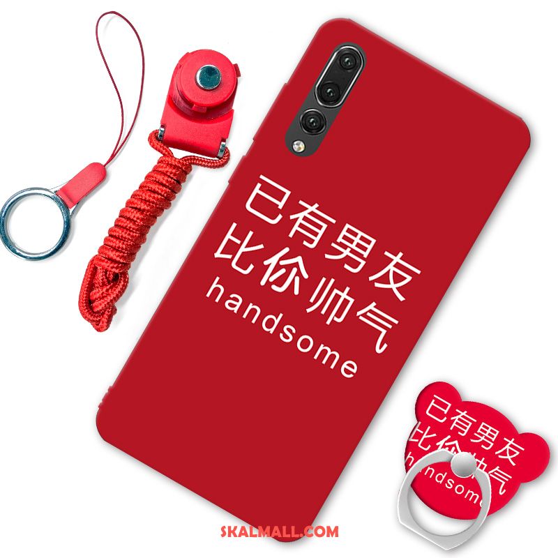 Huawei P20 Pro Skal Röd Mobil Telefon Skydd Kreativa Nubuck Fodral Rea