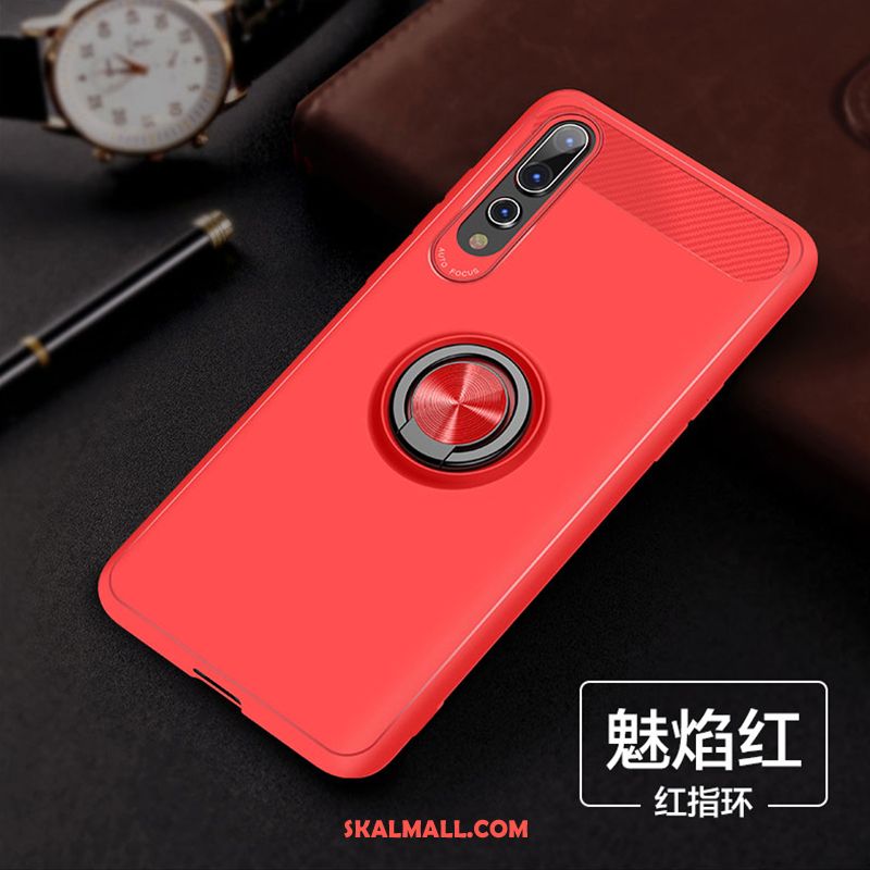 Huawei P20 Skal Bakre Omslag Härdning Röd Cool Support Fodral Rea