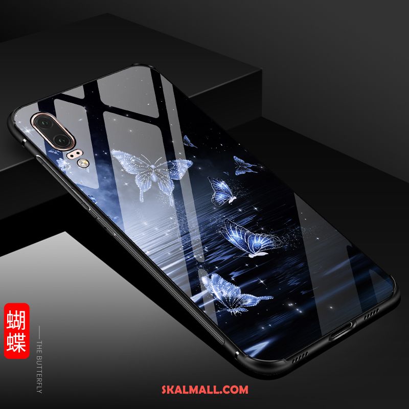 Huawei P20 Skal Fallskydd Blå Glas Kreativa Mobil Telefon Till Salu