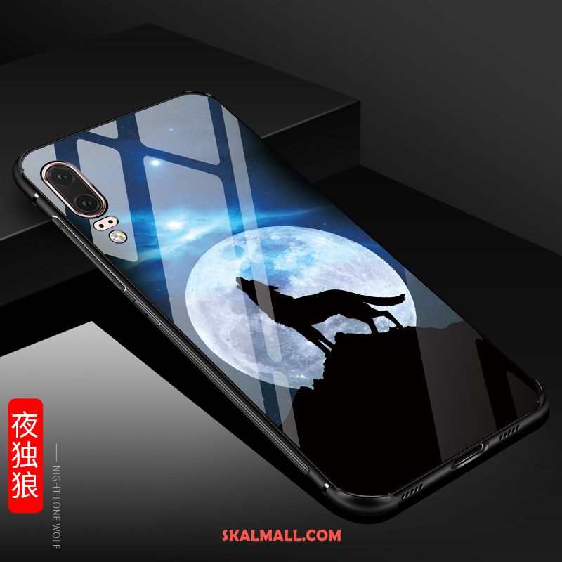 Huawei P20 Skal Fallskydd Blå Glas Kreativa Mobil Telefon Till Salu