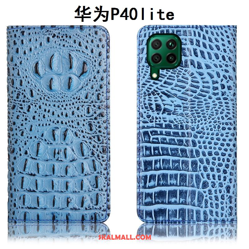 Huawei P40 Lite Skal Skydd Täcka Läderfodral Blå All Inclusive Billigt