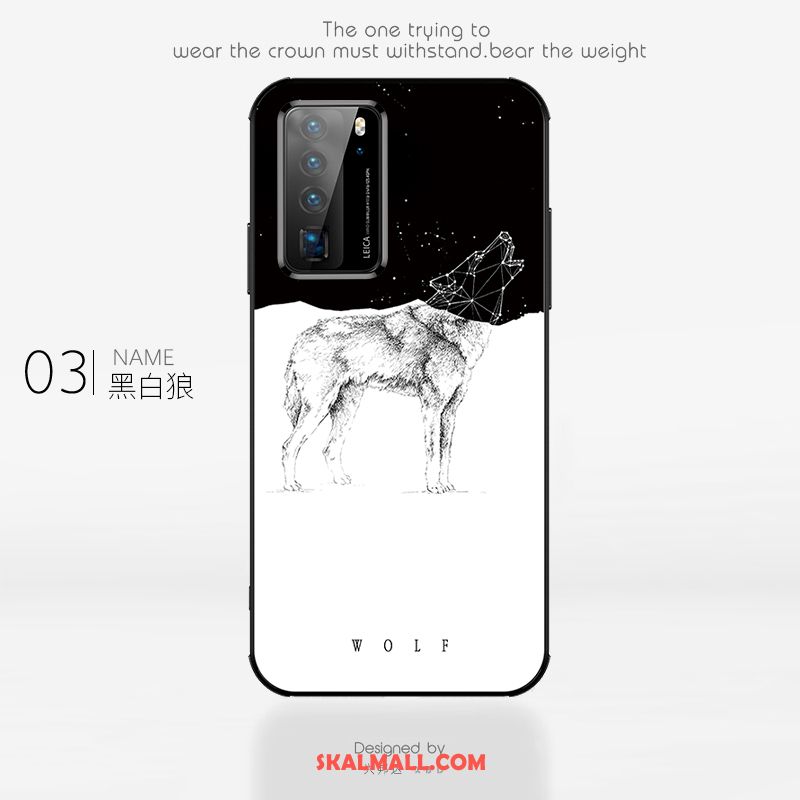 Huawei P40 Pro Skal Vit Mode Glas Konst Kreativa Butik