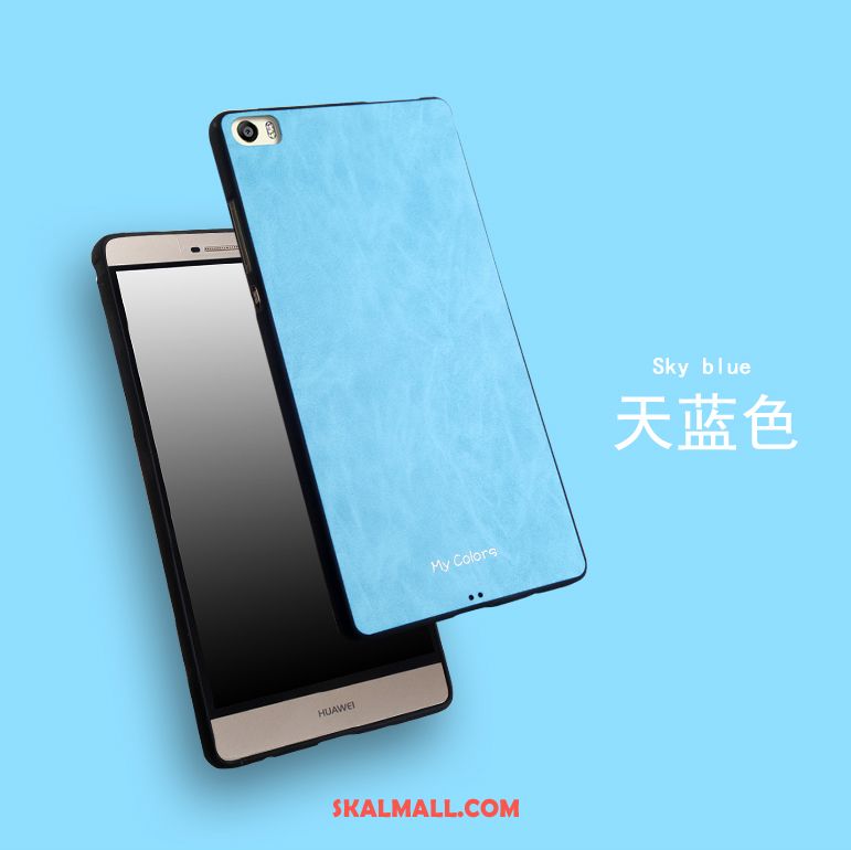 Huawei P8 Skal Blå Ring Support Solid Färg Skydd På Nätet