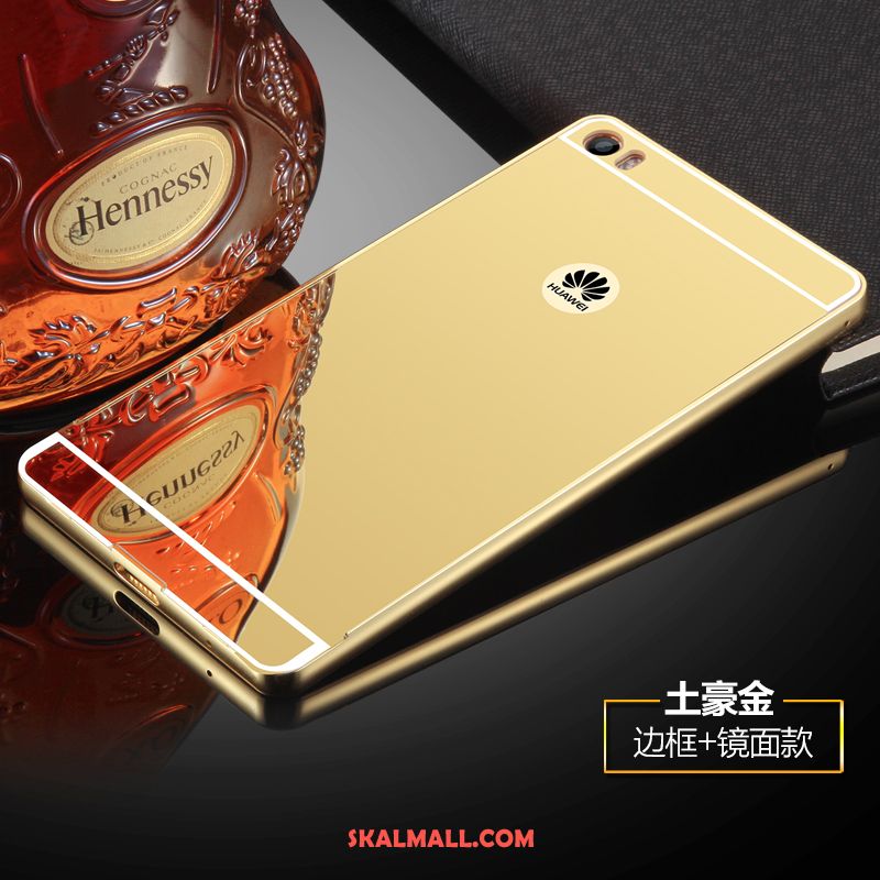 Huawei P8 Skal Metall Guld Skydd Mobil Telefon Spegel Billig