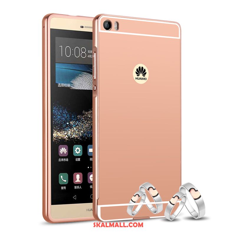 Huawei P8 Skal Metall Guld Skydd Mobil Telefon Spegel Billig