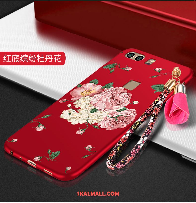 Huawei P9 Plus Skal Mobil Telefon Röd Mjuk Härdning Pu Fodral På Nätet