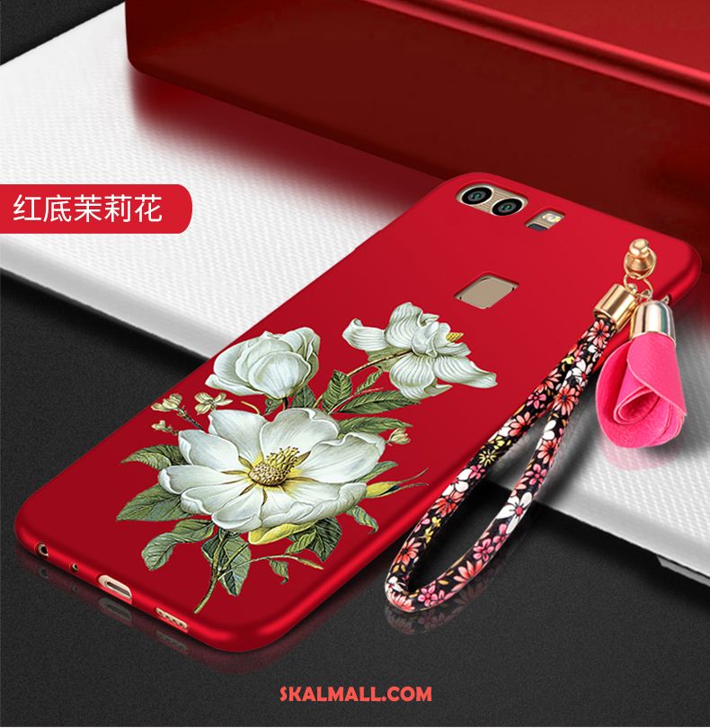 Huawei P9 Plus Skal Mobil Telefon Röd Mjuk Härdning Pu Fodral På Nätet