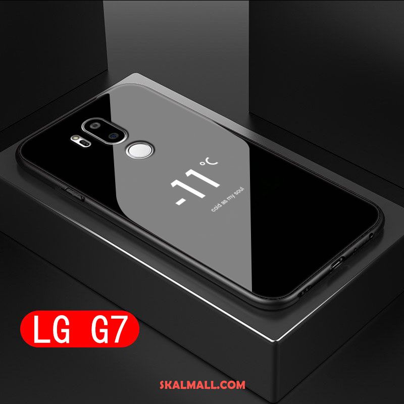Lg G7 Thinq Skal Hård Trend Glas Svart Mobil Telefon Fodral Rea