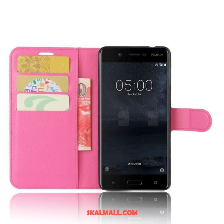 Nokia 5 Skal Mobil Telefon Plånbok Blå Kort Skydd Butik