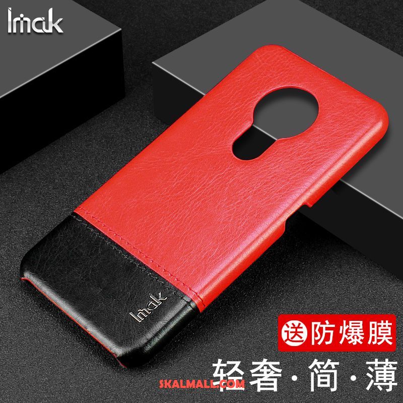 Nokia 6.2 Skal Röd Läder Mobil Telefon Enkel Skydd Till Salu